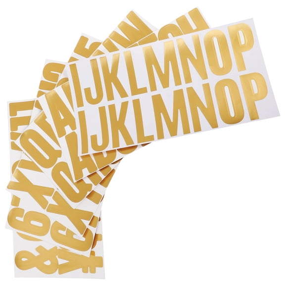 Raindrops 6 Sheets Vinyl Letters Numbers Kit Golden Waterproof for Business Address Mailbox Door