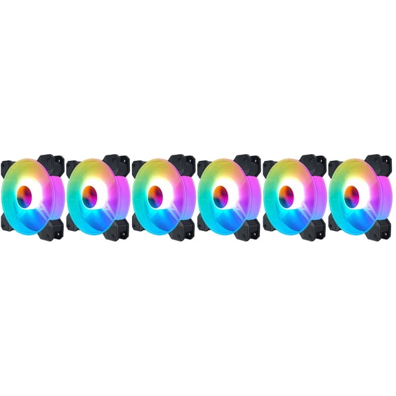 Raindrops 6-Pack 14CM RGB Silent Computer Cooling Fans for Desktop PC Case Cooling and Quiet