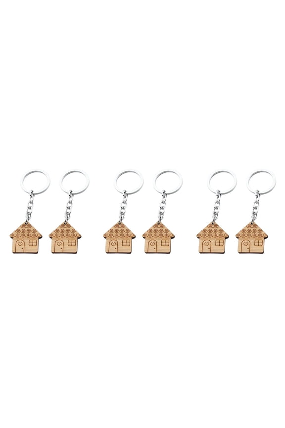 Khaki House Keychain Set 6 Pieces for Couples and Everyday Use Accessories