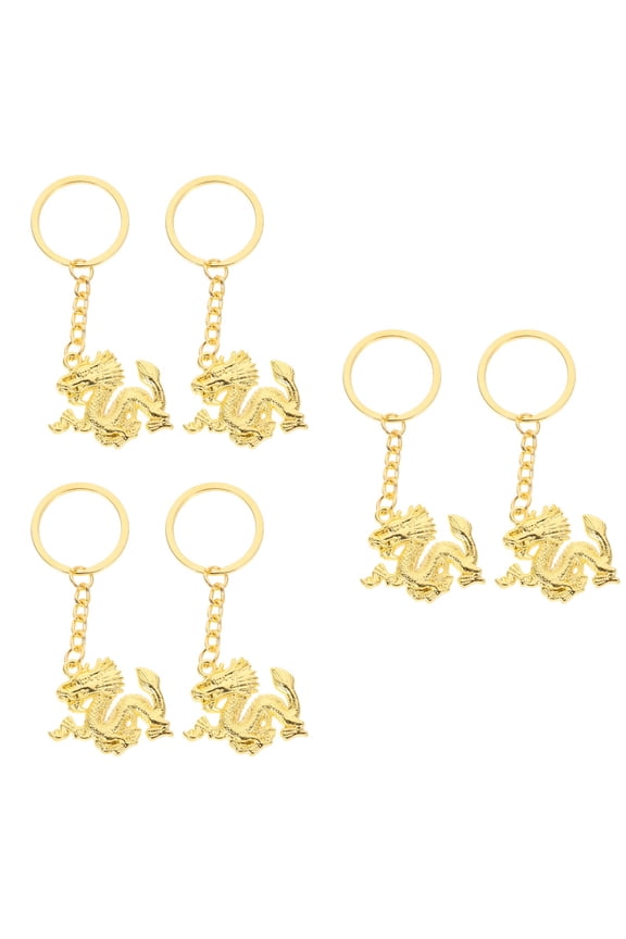 6 pcs Chinese Dragon Keychains Dragon Pendant Keyring for Keys Car Bag Hanging Zodiac Pendant