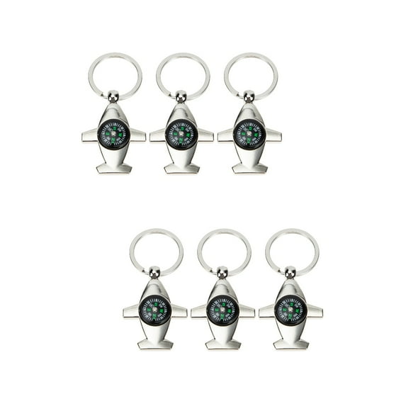 Raindrops 6 pcs Compass Key Ring Alloy Key Chain Creative Key Pendant Key Hanging Decor