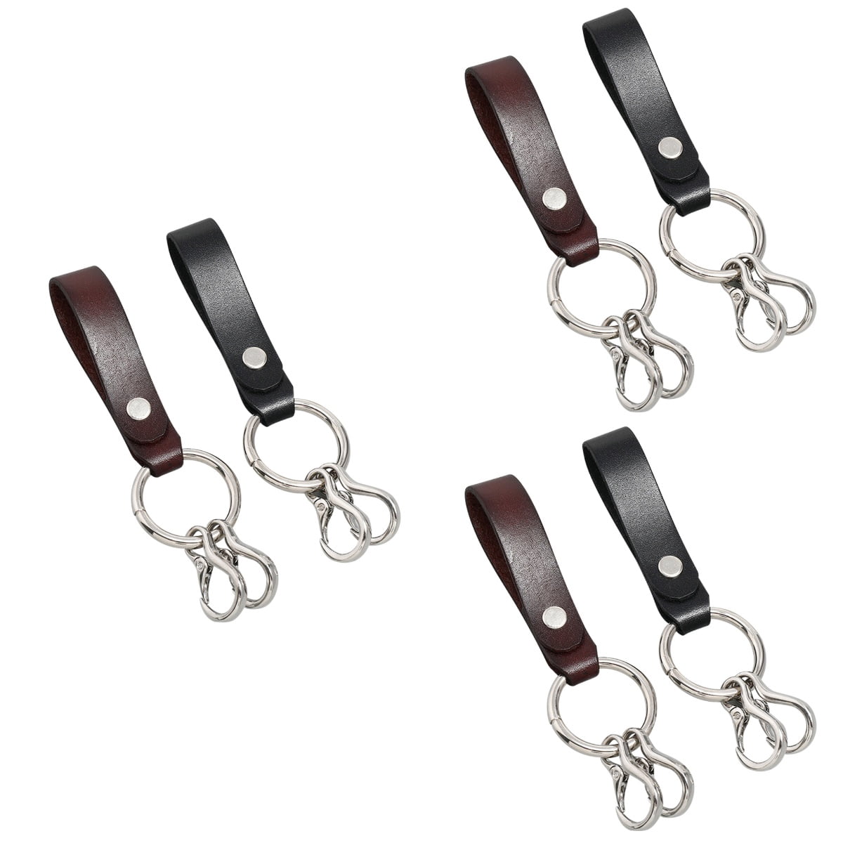 Raindrops 6 pcs  Fashionable Key Chain Decor Stylish Retro Key Ring Ornament Leather Belt Key Chain