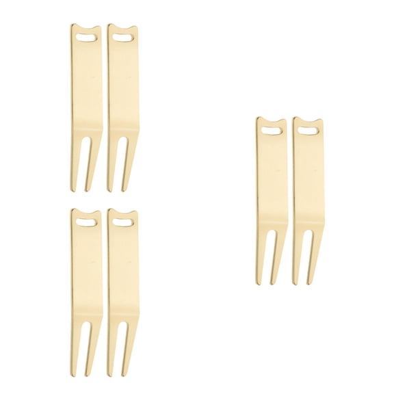 FOMIYES Golf Divot Fixer Golden Metal Tool Kit with Brush for Home Use 6Pcs