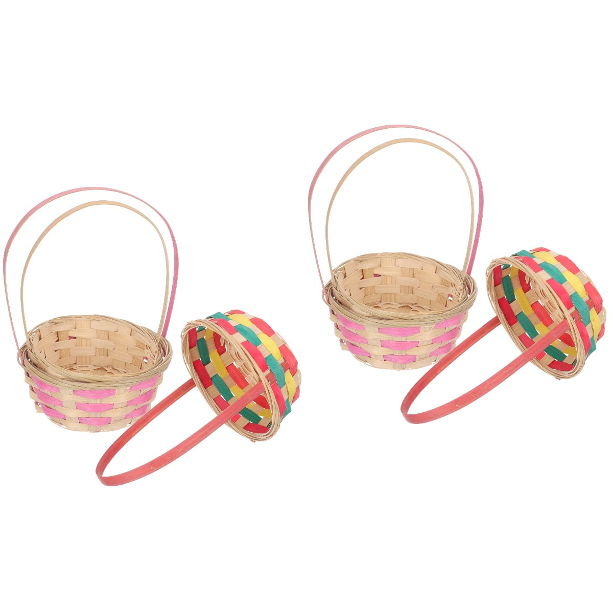 Raindrops 6 pcs  Handheld Bamboo Basket Easter Egg Storage  Basket Sundries Storage Container