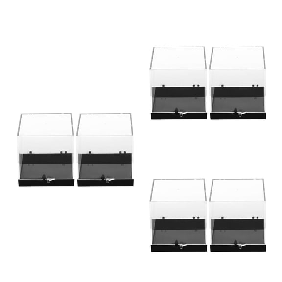 Raindrops 6-Pack Minimalist Storage Cubes for Collectors and Mineral Specimens, Home Display Organizer 6x2x2in