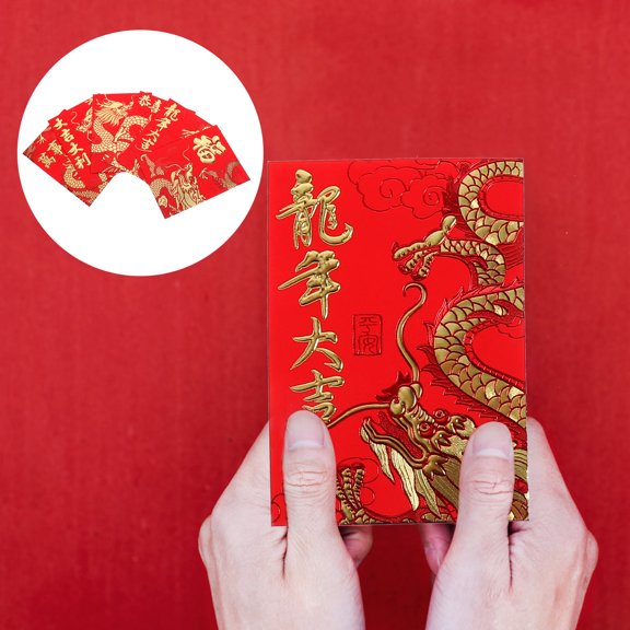 Raindrops  60 Pcs Year of The Dragon Red Envelopes Bag Sturdy