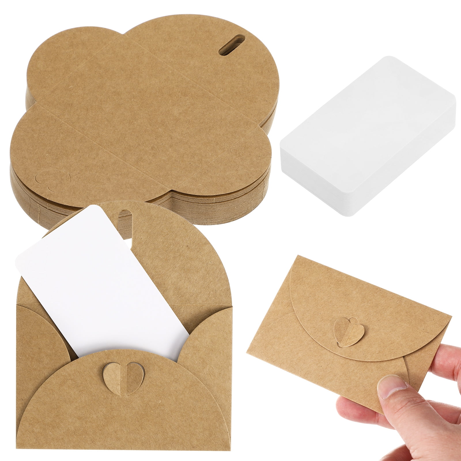 Envelope Wrapper Raindrops WORGEOUS 60 Sets Kraft Envelopes Brown Paper Greeting Card ...