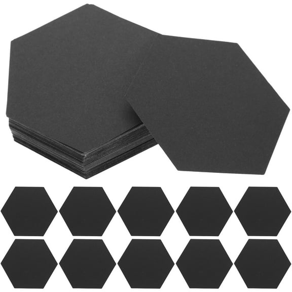 Raindrops 60 Sheets Bulletin Hexagonal Paper Brick Hexagon Patchwork Paper 9X7.8cm Black