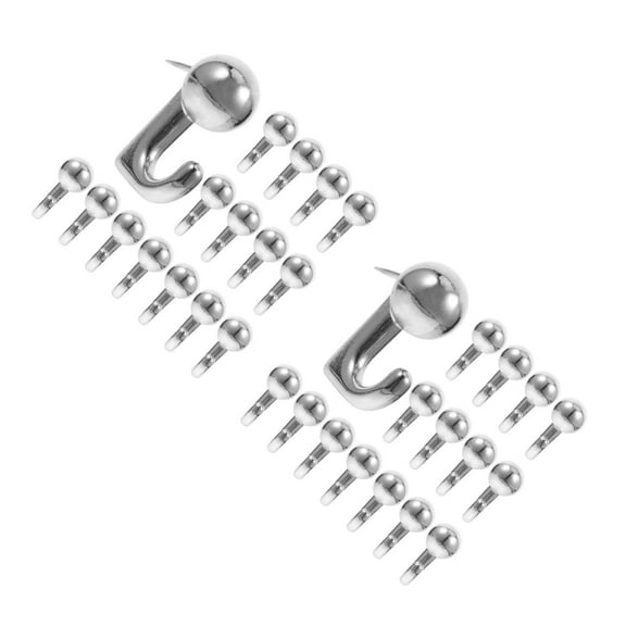 Raindrops 60 pcs 20 Lbs Pin Hooks Push Pin Hangers Metal Push Pin Hooks Picture Hanging Nails For Home Office Or Fabric Wall Silver