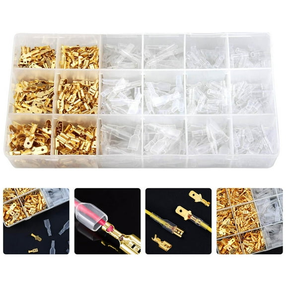 Raindrops 600Pcs Insulated Electrical Connectors Conductive Cold-pressed Quick Connection and Disconnection Terminal Kit
