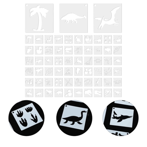 Raindrops 60Pcs Animal Themed Spray Stencils Delicate Printing Templates for Diy Craft Decoration White Pet Material