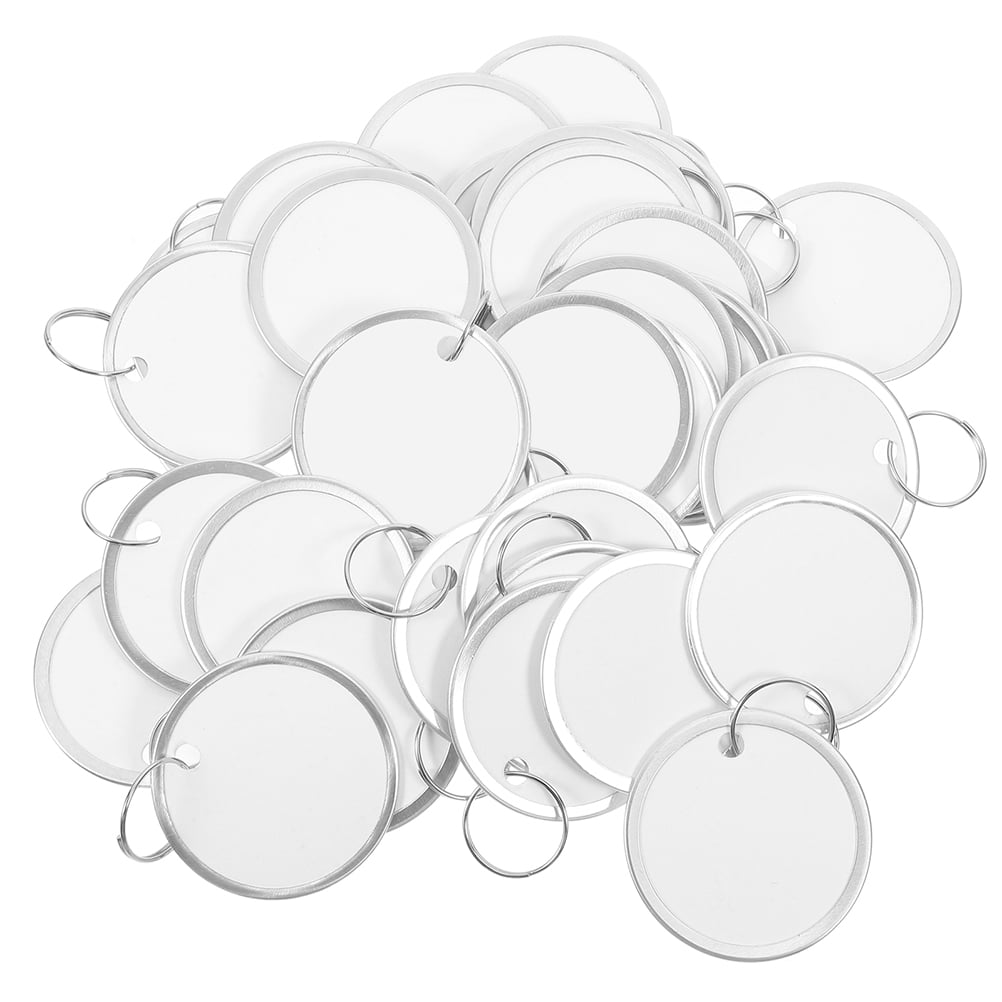 Raindrops 60-Pack Round Aluminum Rimmed Key Tags with Writable Paper ...