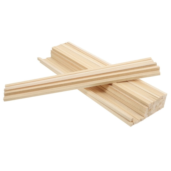Raindrops 60pcs Dowel Rods Wood Sticks Square Wooden Dowels Wood Unfinished Hardwood Dowels DIY Wooden Dowels Rods for Craft Projects Woodworking Supplies 30.5x0.6cm