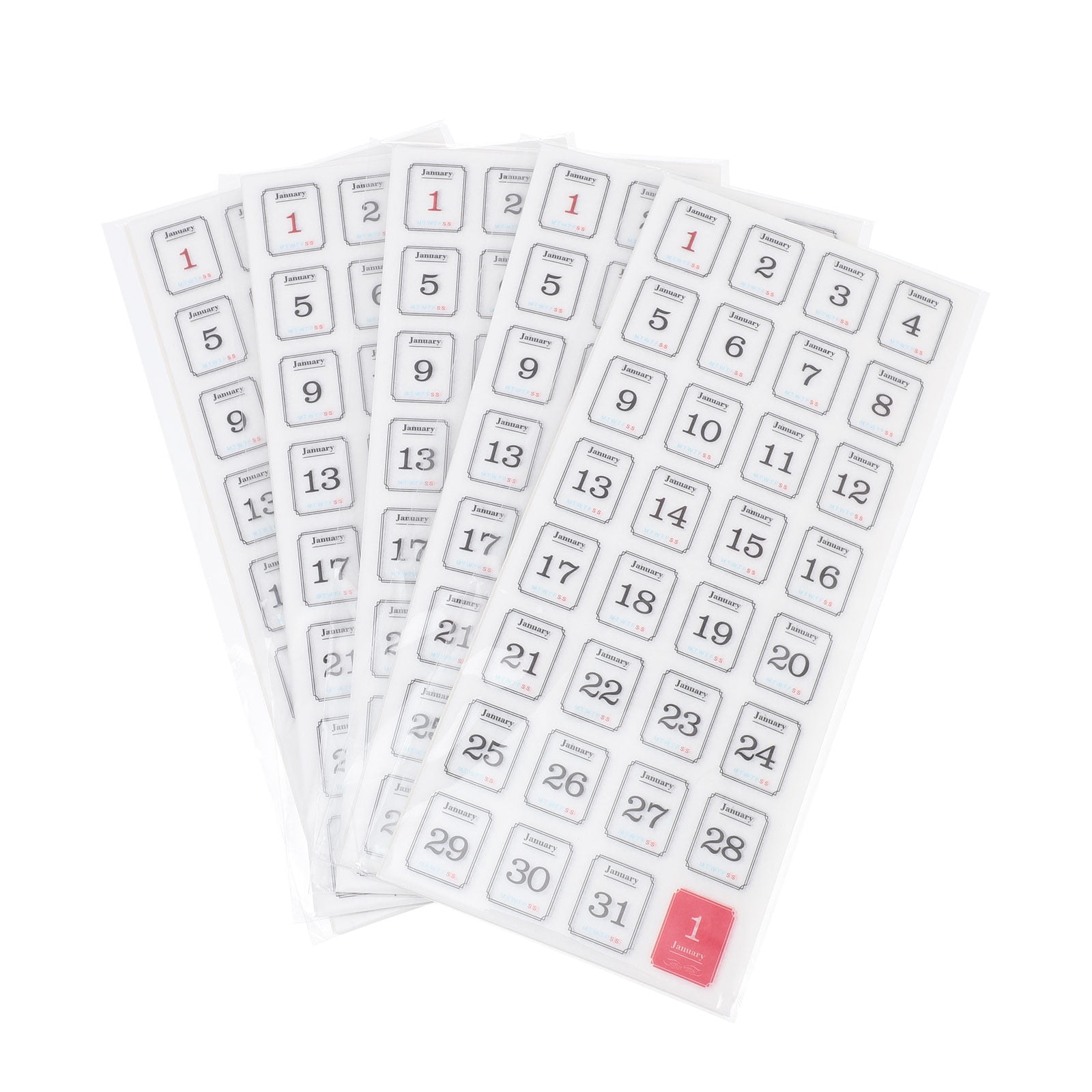 FOMIYES 60Pcs Monthly Calendar Tabs White Self Adhesive Planner Stickers for Notes
