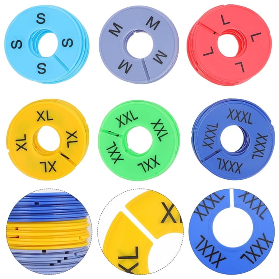 Raindrops 60Pcs Clothes Hanger Dividers Assorted Colors Plastic Size Markers for Closet and Retail Use