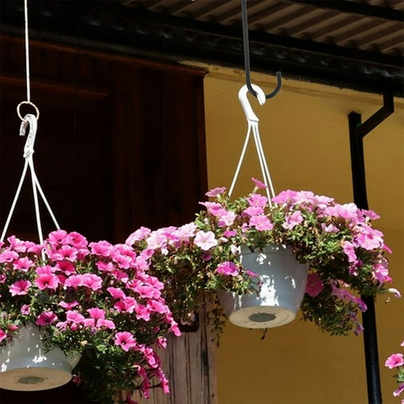 Raindrops Iron Hanger Black Thoughtful Design for Baskets and Feeders 6Pcs