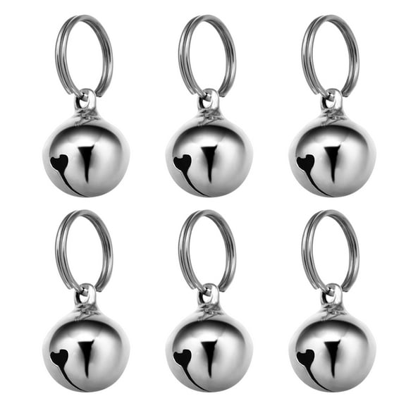 Raindrops UKCOCO 6pcs 16MM Pendant Bells Copper Pet Necklace Accessories Decoration (Silver)