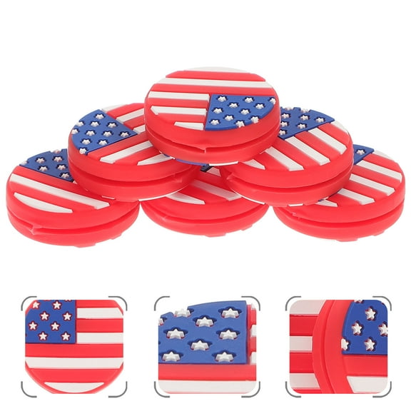 Raindrops 6PCS USA Flag Tennis Shock Absorber Silicone Vibration Reduction For Training