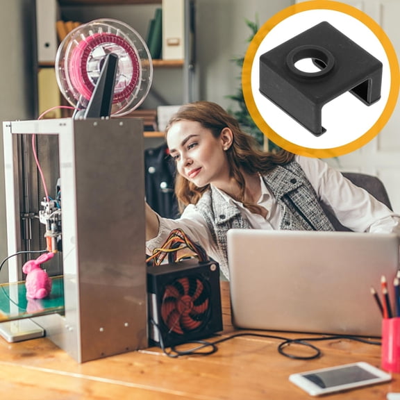 Raindrops 6Pack 3D Printer Extruder Hot End Parts Black Silicone Sock for Heat Insulation and Cleanliness Maintenance