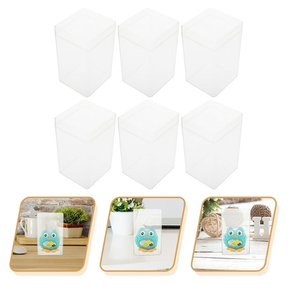 Raindrops 6Pcs Acrylic Clear Box for Display for present Recipients