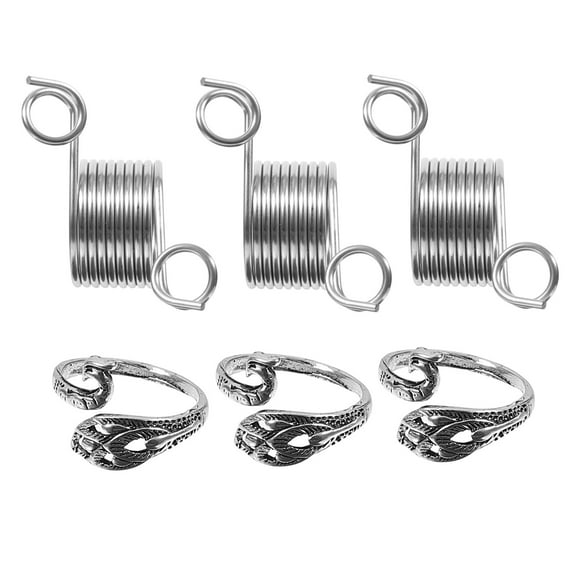 Raindrops 6Pcs Adjustable Knitting Rings & Thimbles, Faster Crafts