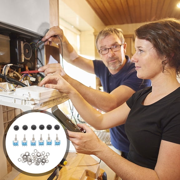 Raindrops 6Pcs Momentary Toggle Switch 3 Position 6 Terminal Pin for Car and Marine Applications