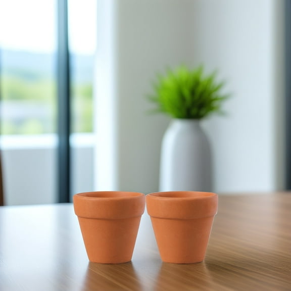 Raindrops 6-Pack Small Pots Dark Red Clay Round Flower for Indoor Office Desk Decoration