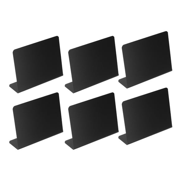 Raindrops 6-Pack Small Rectangular Black PVC Chalkboard Table Number Signs for Event Hosts and Organizers