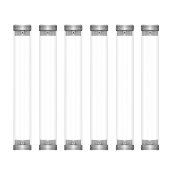 Raindrops 6-Pack Clear Pen Cases for Ballpoint Pens, Pencil Storage Cylinder Boxes, Transparent Pen Packaging