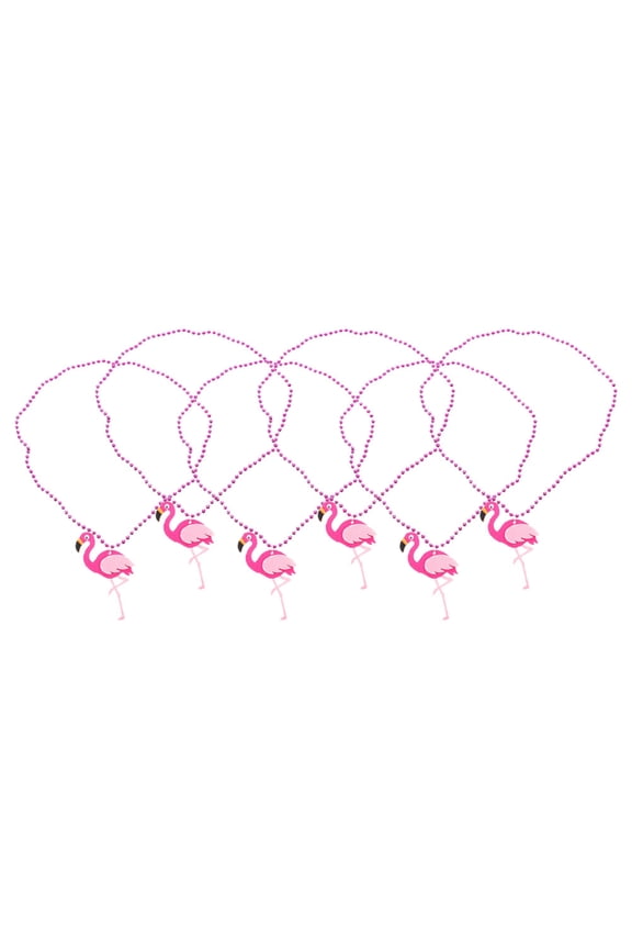 Flamingo Felt Pendant Necklace Tropical Beach Party Accessory Lightweight Jewelry