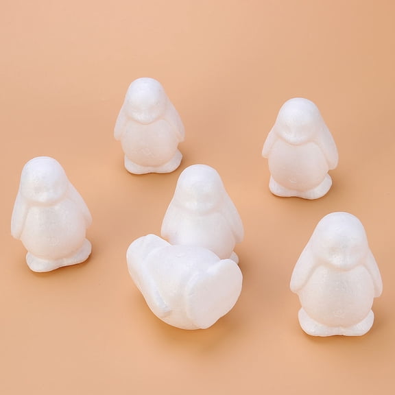 Raindrops 6Pcs DIY Penguin Model Art Painting Material for Creative Craft Making White
