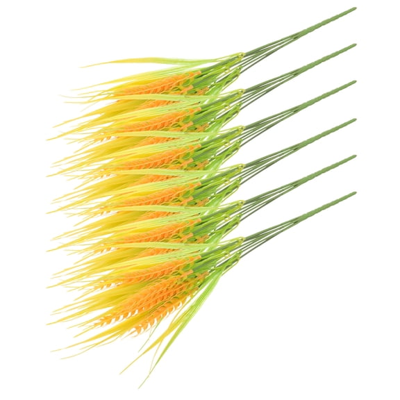 Raindrops Simulation Wheat Ear Dried Wheat Sheaves Green 6Pcs Realistic Craft Design