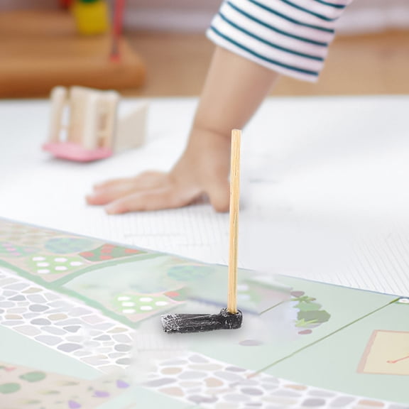 Raindrops 6Pcs Garden Miniature Hoe Craft Mini Hoe Model Dollhouse Hoe Miniature Garden Tool Decoration