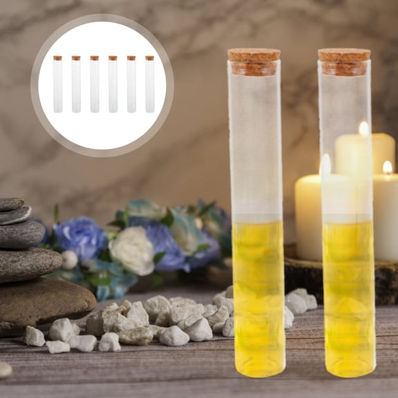 FOMIYES Test Tubes with Cork for Hobbyists in Transparent Glass 6Pcs