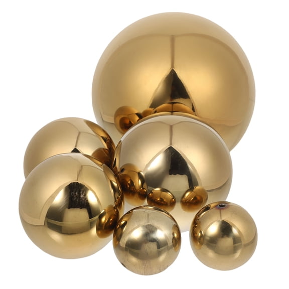 Raindrops 6Pcs Stainless Steel Golden Gazing Globes Sphere Outdoor Reflective Garden Ornaments