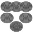 thumbnail image 1 of Raindrops 6Pcs Grey Silicone Coaster For Office Desk Insulation Waterproof Protection Round Minimalist Design, 1 of 8