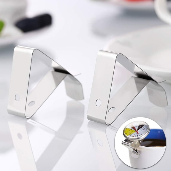 Raindrops 6Pcs Grill Probe Thermometer Thermometer Clips Silver 304 Food Grade Stainless Steel for Kitchen