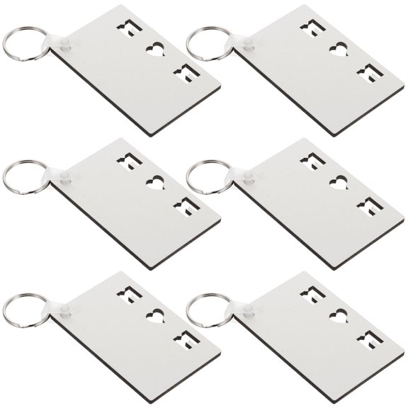 Raindrops DIY Blank Key Chain Perfect for Heat Transfer Create Custom Keychains with Density Board 6 Pieces