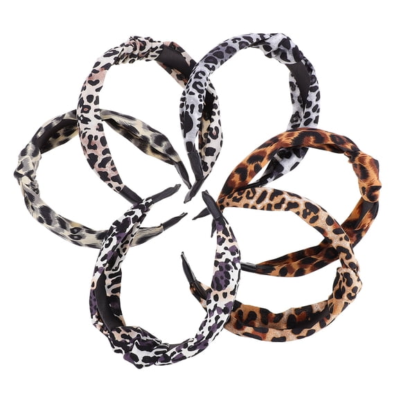 Raindrops 6Pcs Leopard Knot Headbands Lightweight Wide Hairbands for Everyday Wear