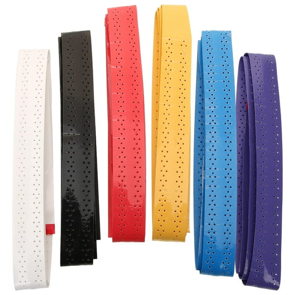 Raindrops 6Pcs Non-Slip Tennis Racket Grip Tape for Badminton Racket Overgrip Pu Eva Multicoloured 11.8In