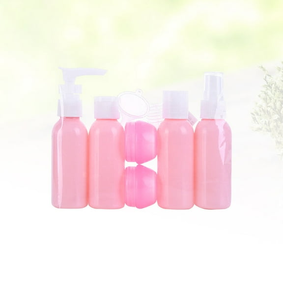Raindrops 6Pcs Pink Travel Bottle Set Durable Pe and PP Portable Storage for Lotion Shampoo Cream
