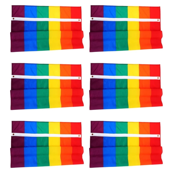 Raindrops 6Pcs Banner Pride Decoration Polyester Multi for Events Supporters