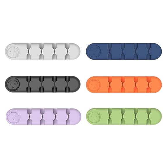 Raindrops Cord Organizer for Desk Cable Wrappers White 6 Pcs