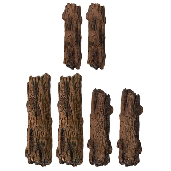 Raindrops 6Pcs Resin Mini Stumps for Garden Decoration 8.50X2.50X2.50CM