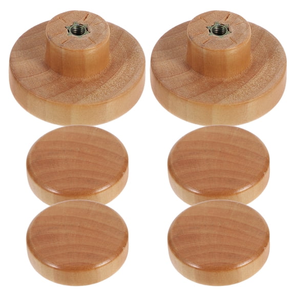 FOMIYES Khaki Wooden Drawer Pulls Rustic Solid Wood for Cabinet and Dresser