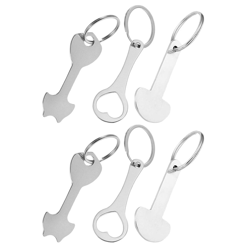 Key Rings With Tokens Raindrops 6Pcs Shopping Trolleys Tokens with Key Rings Trolley Token ...