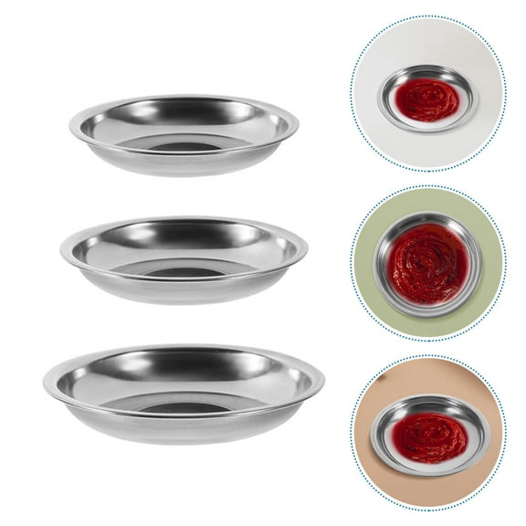 Raindrops 6Pcs Silver Small Dipping Bowls for Serving Dipping Sauces 3.15in