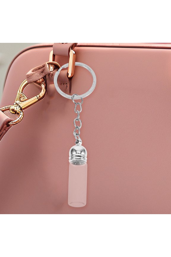 Glass Vial Keychains 6-Pack Assorted Colors Compact Design for Aromatherapy Essential Oils On-The-Go