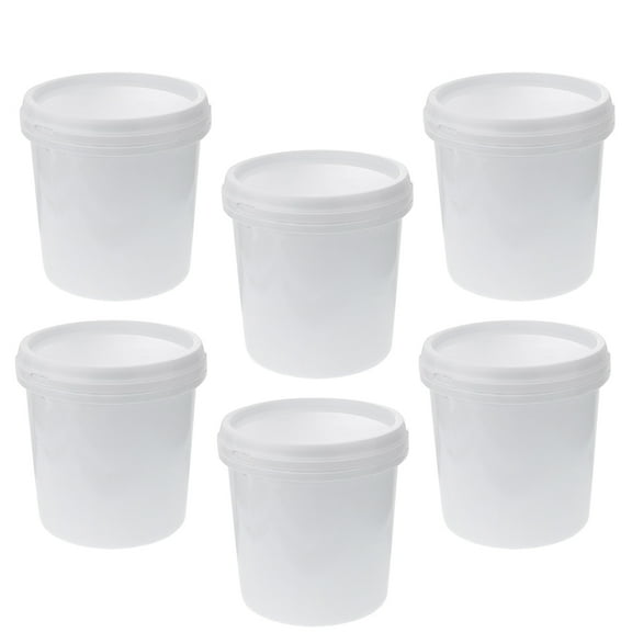 Raindrops 6-Pack Small Plastic Buckets for Car Wash, Cleaning, and Water Storage, 12x11.7x11.7 Inch Containers