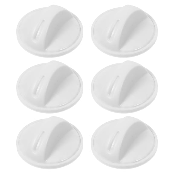 Raindrops White Plastic Knobs 6-Pack for Washer and Appliance Use, and Versatile Replacement